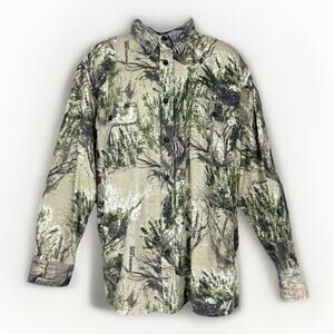 Cabela's Shirt Men XL Multicolor Mossy Oak Brush Camo Seclusion 3D Open Country
